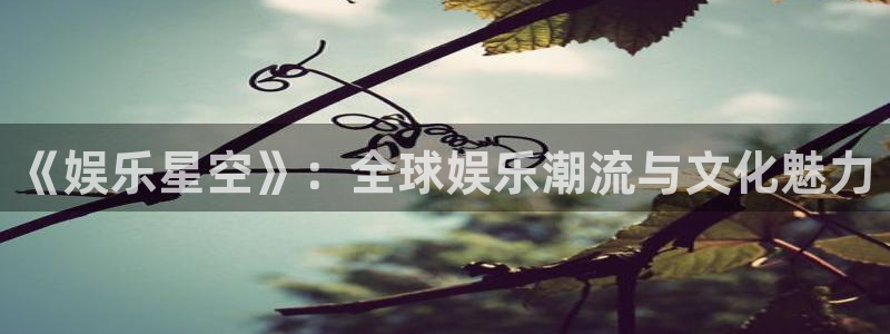 杏悦3登陆：《娱乐星空》：全球娱乐潮流与文化魅力