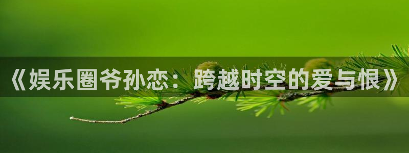 杏悦体育老板是谁：《娱乐圈爷孙恋：跨越时空的爱与恨》
